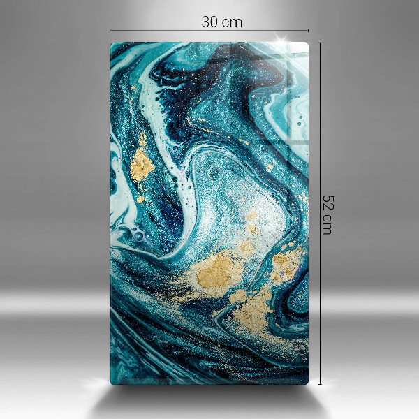 Steklena podloga za rezanje Abstrakcija modrega zlata