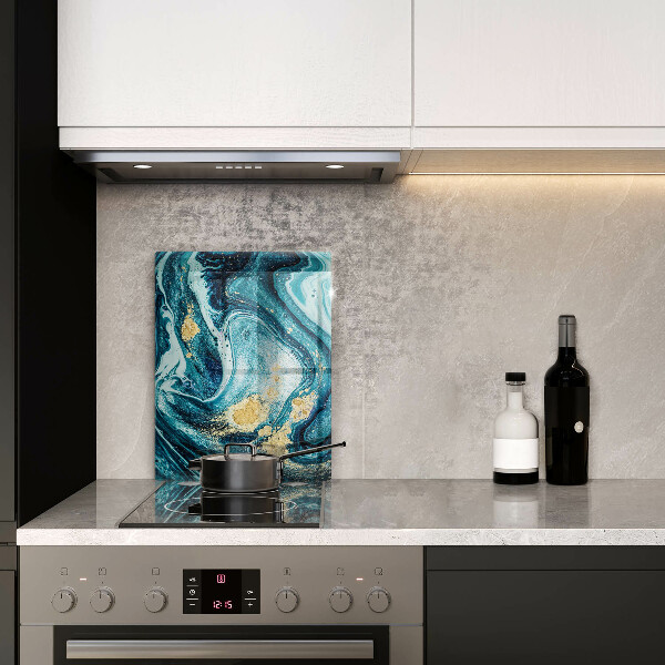 Steklena podloga za rezanje Abstrakcija modrega zlata