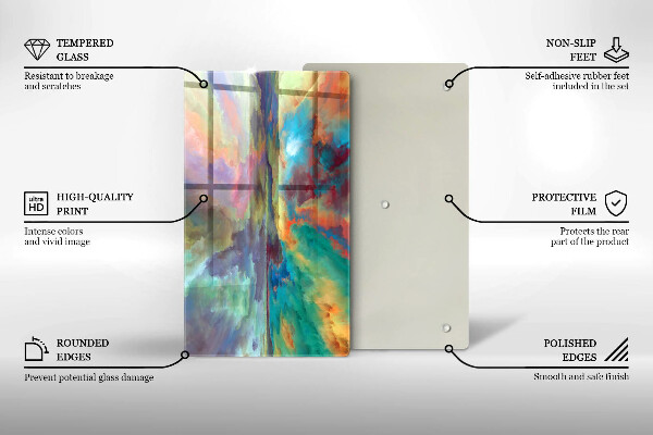 Steklena podloga za rezanje Pisano nebo