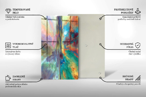 Steklena podloga za rezanje Pisano nebo