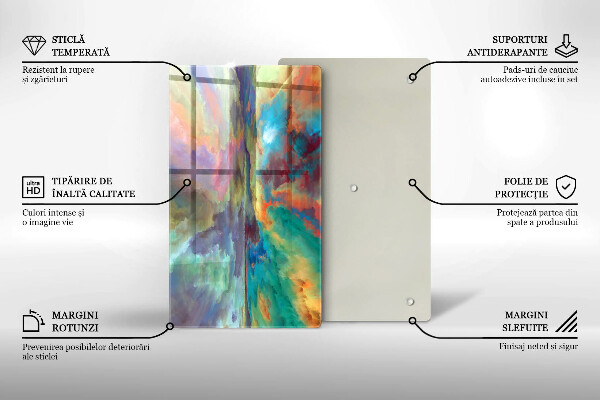 Steklena podloga za rezanje Pisano nebo