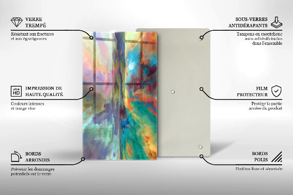 Steklena podloga za rezanje Pisano nebo