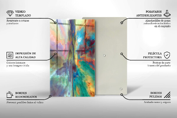 Steklena podloga za rezanje Pisano nebo