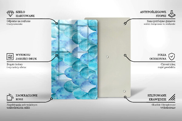 Steklena podloga za rezanje Akvarelne lestvice