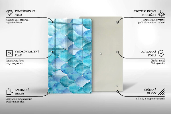 Steklena podloga za rezanje Akvarelne lestvice