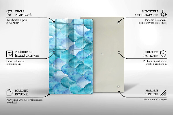 Steklena podloga za rezanje Akvarelne lestvice