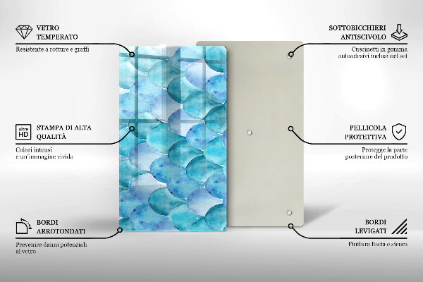 Steklena podloga za rezanje Akvarelne lestvice