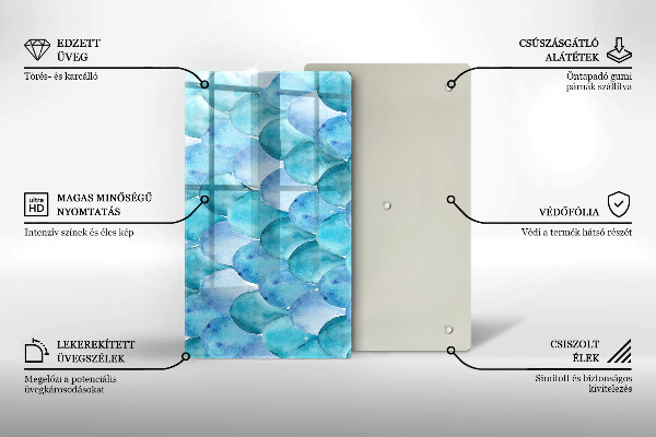 Steklena podloga za rezanje Akvarelne lestvice