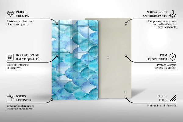 Steklena podloga za rezanje Akvarelne lestvice