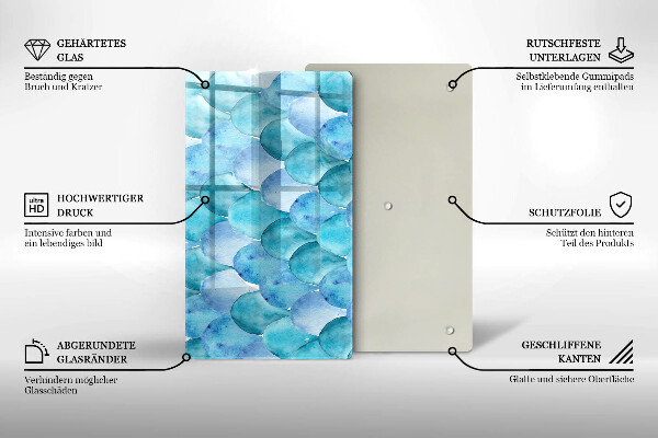 Steklena podloga za rezanje Akvarelne lestvice