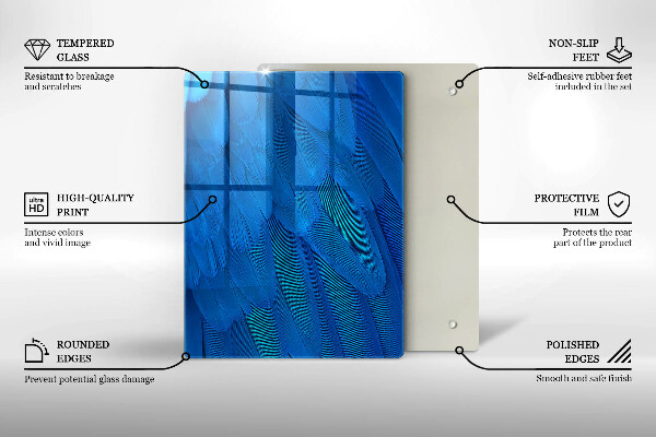 Steklena podloga za rezanje Akvarelne lestvice