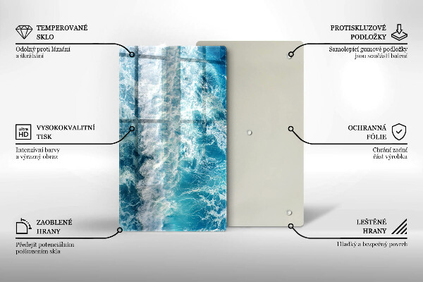 Steklena podloga za rezanje Valovi morske vode