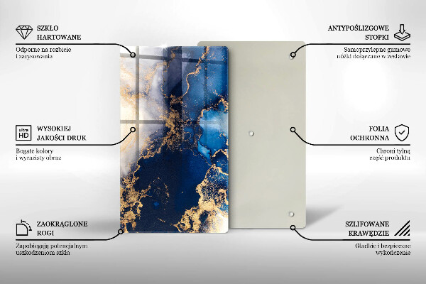 Steklena podloga za rezanje Elegantno ozadje in zlato