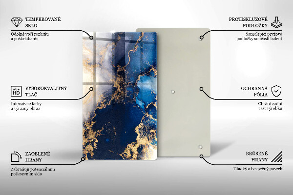 Steklena podloga za rezanje Elegantno ozadje in zlato