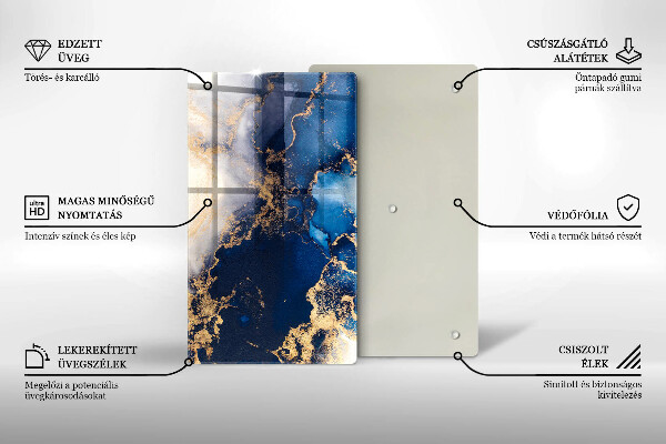 Steklena podloga za rezanje Elegantno ozadje in zlato