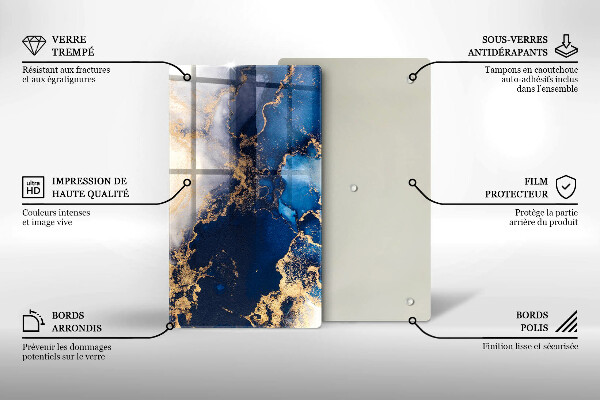 Steklena podloga za rezanje Elegantno ozadje in zlato