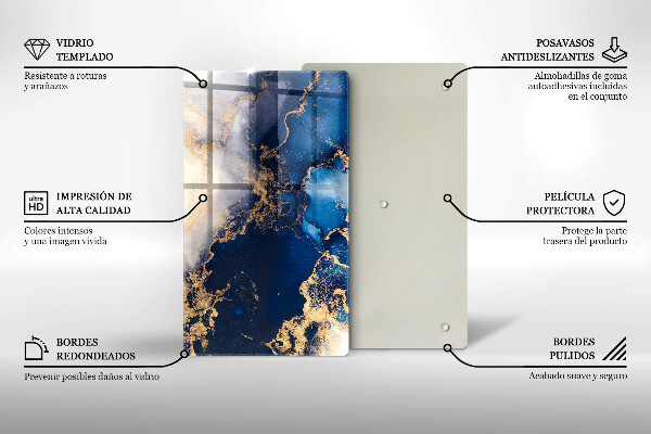 Steklena podloga za rezanje Elegantno ozadje in zlato