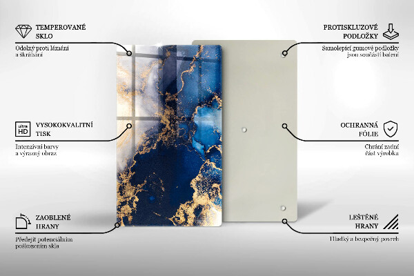 Steklena podloga za rezanje Elegantno ozadje in zlato