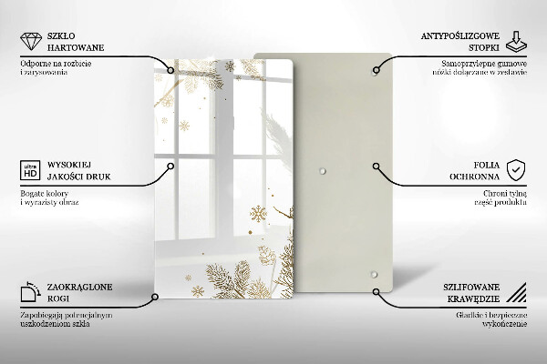 Steklena podloga za rezanje Zimski okraski