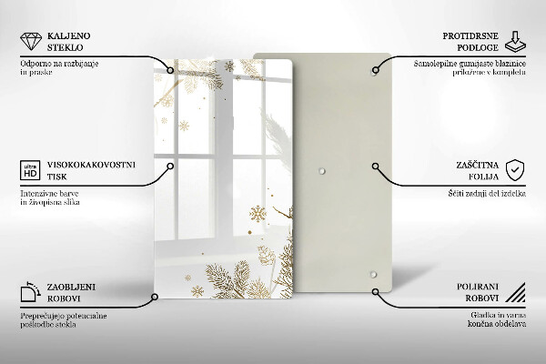 Steklena podloga za rezanje Zimski okraski