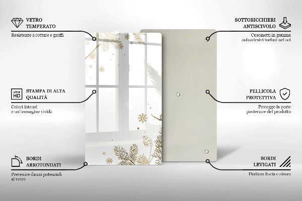 Steklena podloga za rezanje Zimski okraski