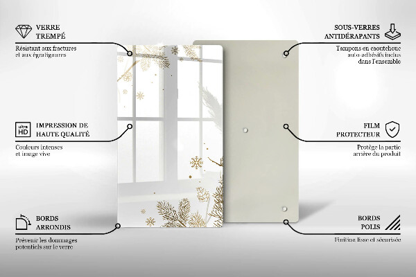 Steklena podloga za rezanje Zimski okraski