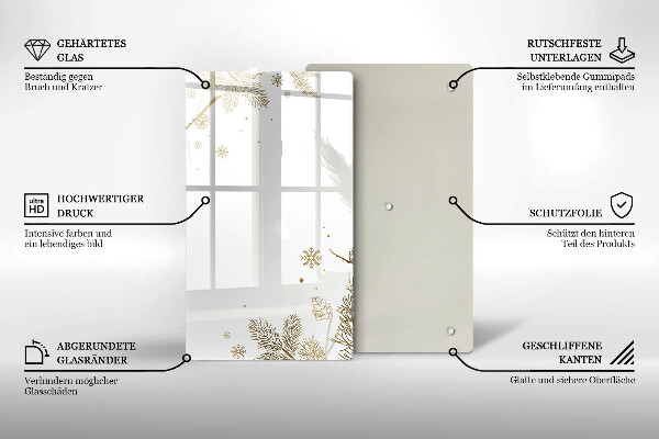 Steklena podloga za rezanje Zimski okraski