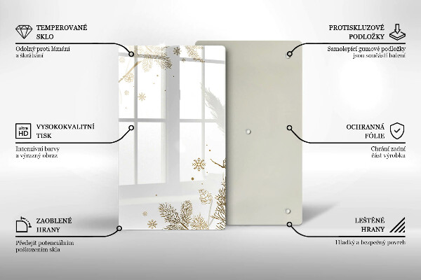 Steklena podloga za rezanje Zimski okraski