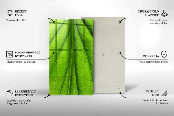 Steklena podloga za rezanje Naravni žilni list