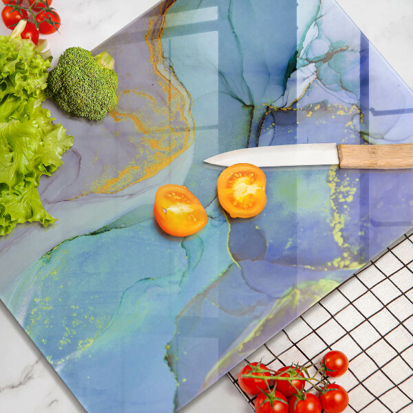 Steklena podloga za rezanje Razpokan zlati kamen