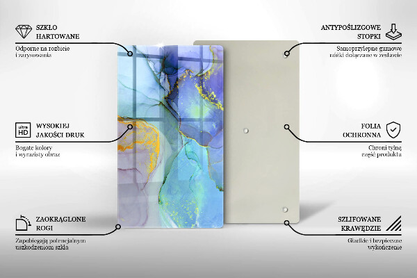 Steklena podloga za rezanje Razpokan zlati kamen