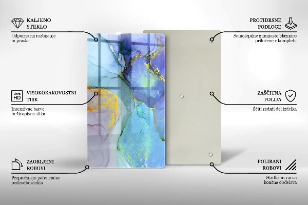 Steklena podloga za rezanje Razpokan zlati kamen