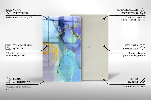 Steklena podloga za rezanje Razpokan zlati kamen