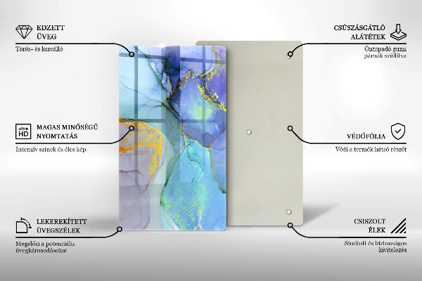 Steklena podloga za rezanje Razpokan zlati kamen