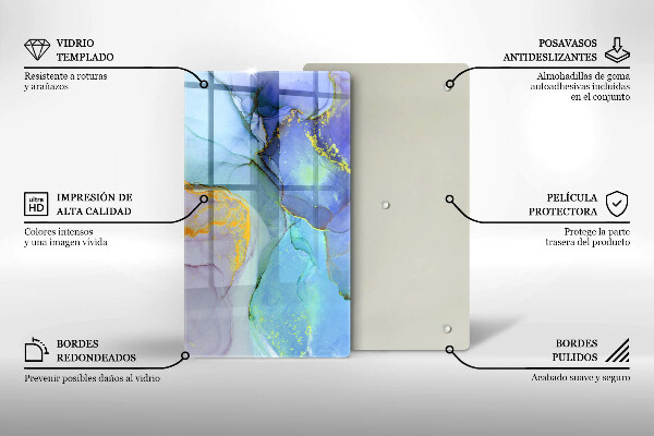 Steklena podloga za rezanje Razpokan zlati kamen