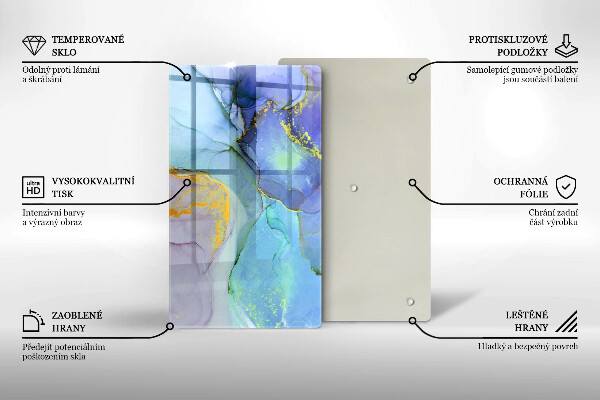 Steklena podloga za rezanje Razpokan zlati kamen