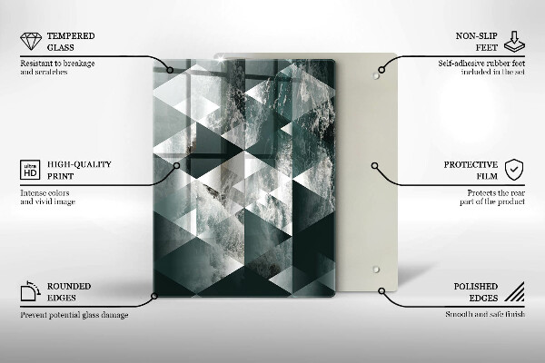Steklena podloga za rezanje Razpokan zlati kamen