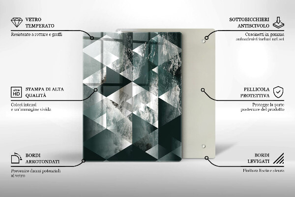 Steklena podloga za rezanje Razpokan zlati kamen