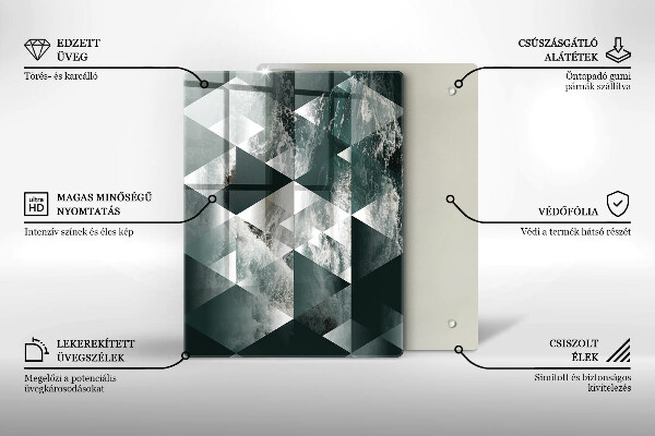 Steklena podloga za rezanje Razpokan zlati kamen