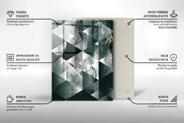 Steklena podloga za rezanje Razpokan zlati kamen