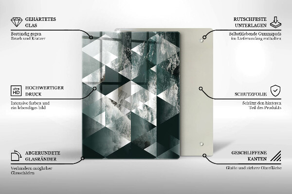 Steklena podloga za rezanje Razpokan zlati kamen