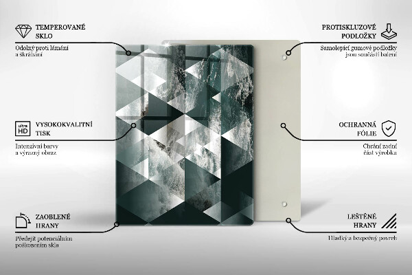 Steklena podloga za rezanje Razpokan zlati kamen