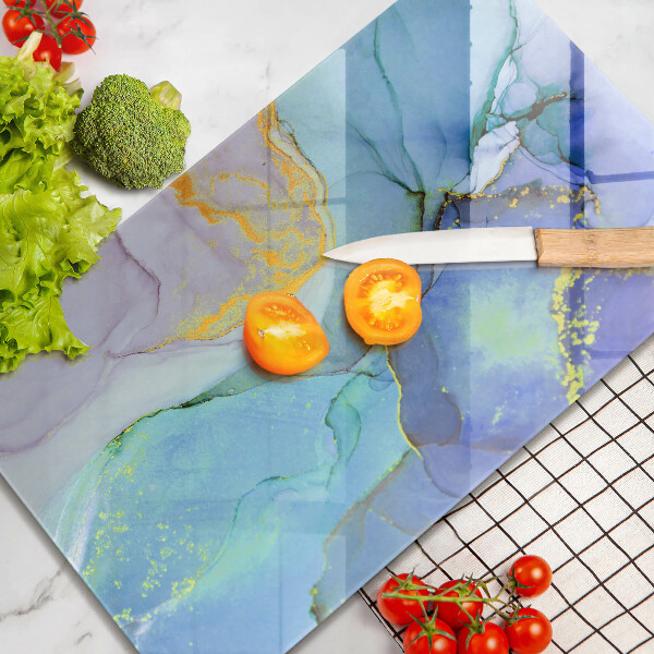 Steklena podloga za rezanje Razpokan zlati kamen