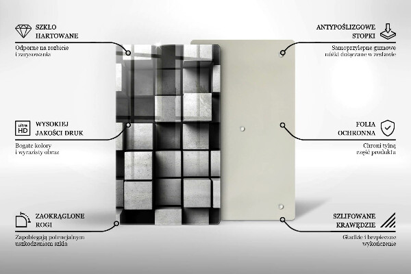 Steklena podloga za rezanje 3D geometrijsko ozadje