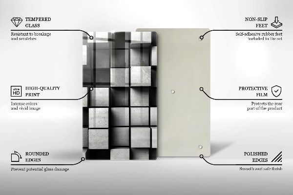 Steklena podloga za rezanje 3D geometrijsko ozadje