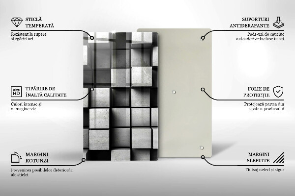 Steklena podloga za rezanje 3D geometrijsko ozadje