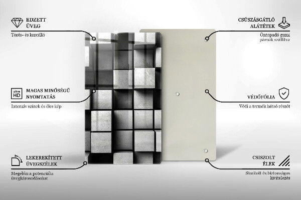 Steklena podloga za rezanje 3D geometrijsko ozadje