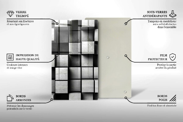 Steklena podloga za rezanje 3D geometrijsko ozadje