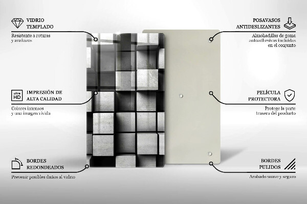 Steklena podloga za rezanje 3D geometrijsko ozadje
