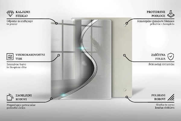 Steklena podloga za rezanje 3D geometrijsko ozadje